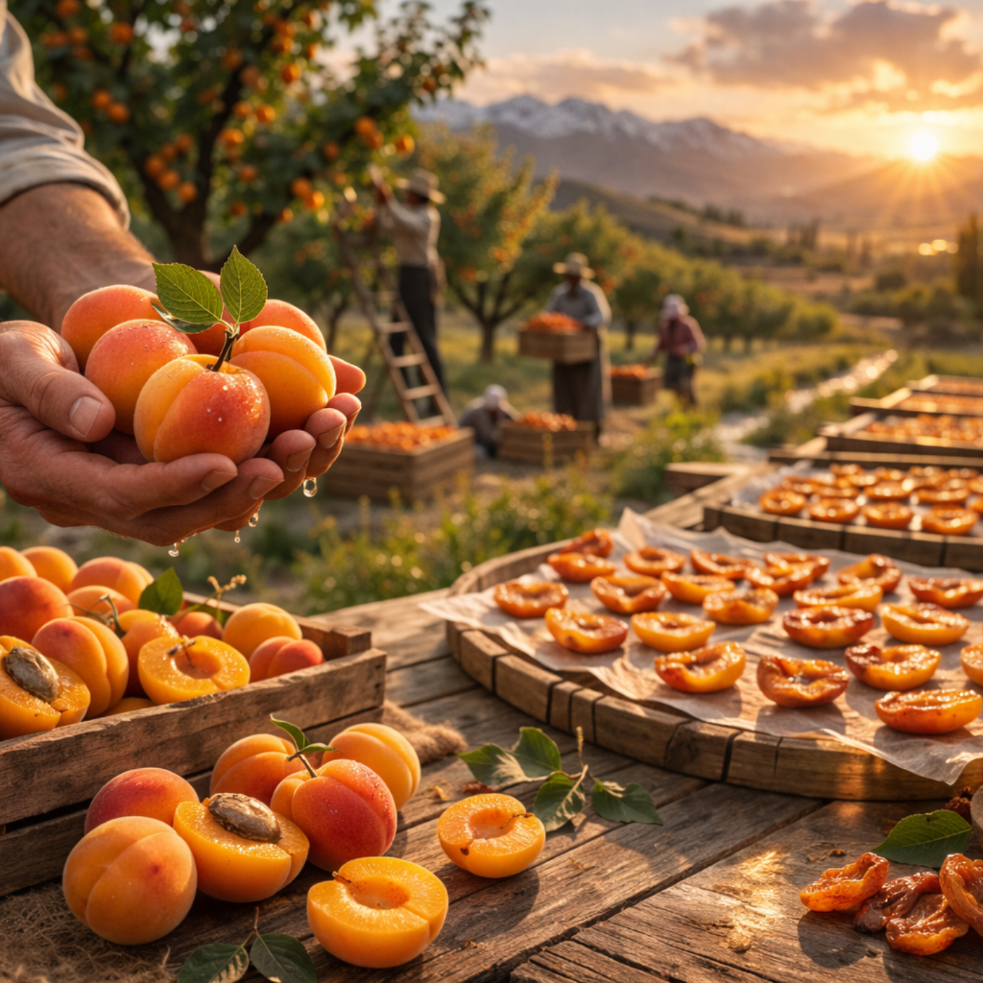 apricots harvest
